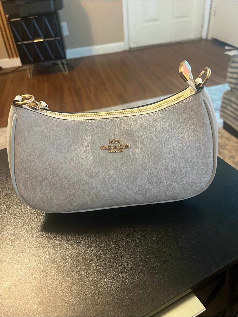 Coach Cream Mini Shoulder Bag with Gold Hardware